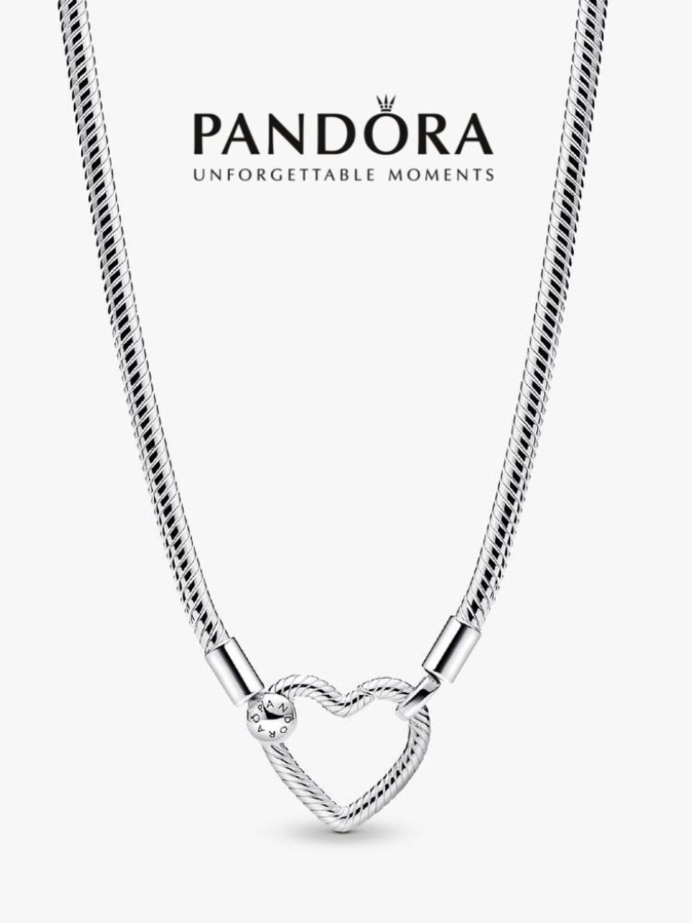 Pandora Heart Closure Snake Chain Necklace